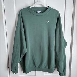 Gymshark Rest Day Sweats Pullover Crewneck Sweatshirt In Crocodile Green